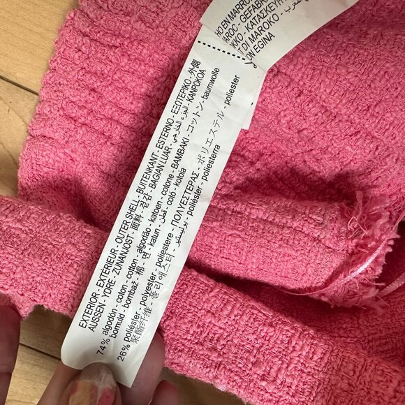 ZARA Pink Tweed Corset Bralette Cropped Top Size Small - Picture 9 of 9